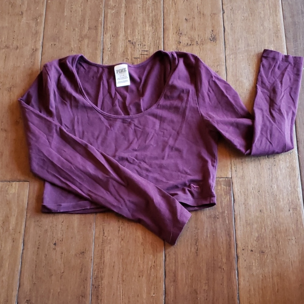 Purple Long Sleeve Crop Top